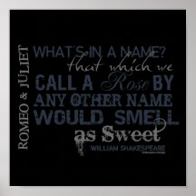 Romeo & Juliet Name Quote Posters