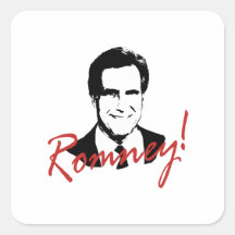 Romney Autographed Picture Square Stickers