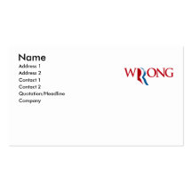 Romney is Wrong Business Cards