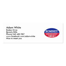 Romney President 2012 Business Card Template