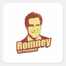 ROMNEY Propaganda Square Stickers