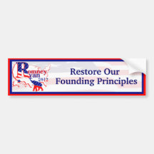 Romney Ryan 2012 Restore Our Founding Principles Bumper Stickers