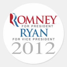 ROMNEY RYAN 2012 TOP VP.png Round Stickers