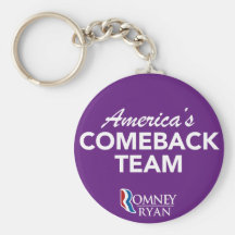 Romney Ryan America's Comeback Team Round (Purple) Key Chains