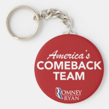 Romney Ryan America's Comeback Team Round (Red) Key Chains