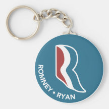 Romney Ryan R Logo Round (Blue) Key Chain