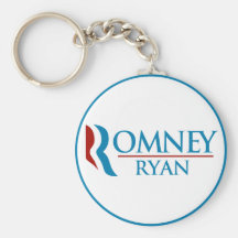 Romney Ryan Round (White) Keychain