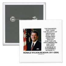 Ronald Reagan Americans Want Minimum Gov't Authrty Pins