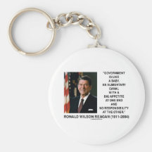 Ronald Reagan Gov't Like A Baby Alimentary Canal Keychain