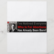 Ronald Reagan on Abortion Full Colour Flyer