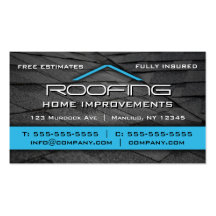 Roofing Professional Business Card Blue