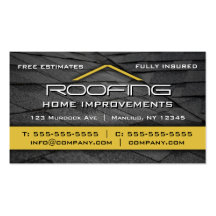 Roofing Professional Business Card Yellow
