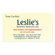 Roofing Service Business Card