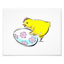 Rooster chick flowered egg design.png photo art