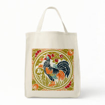 Rooster Grocery Tote Canvas Bags