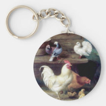 Rooster Hen Chicken Doves Key Chains