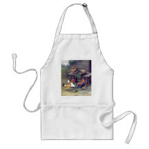 Rooster Turnip Basket Hens Apron
