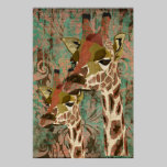 Rosa Giraffes Damask Art Poster posters
