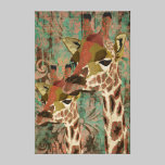 Rosa Giraffes Damask Canvas canvas prints