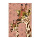 Rosa Giraffes Pink  Glitzy Art Canvas Canvas Print