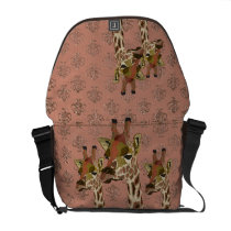 Rosa Giraffes Pink Glitzy Messenger Bag messenger bags