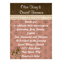 Rosa Giraffes Pink Glitzy Wedding Invitation