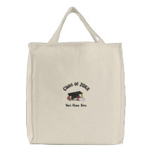 Rose and Diploma Grad Canvas Bag