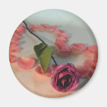 Rose and Heart 3 Refrigerator Magnet