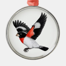 Rose Breasted Grosbeak Ornament