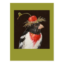 rose-breasted grosbeak postcard