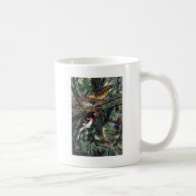 Rose-Breasted Grosbeaks and Their Nest of Eggs Mugs