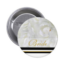 Rose bridal party name tags elegant button
