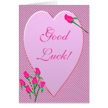 Rose Bud Heart Good Luck Card
