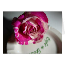 rose cafe de flore menthe greeting card