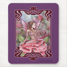 Rose Fairy Fancy Mousepad by Molly Harrison