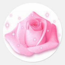 rose flower sticker pink