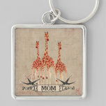 Rose Giraffes  Mom  Keychain keychains