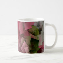 Rose Green Abstract Cube Mug