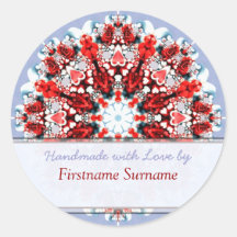 Rose Heart Mandala Label / Sticker