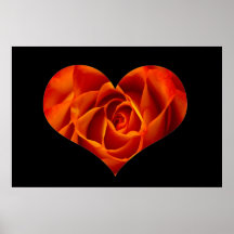Rose Heart Pattern Poster