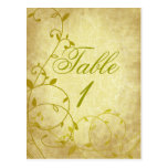 Rose II Vine Vintage Crackle Table Number Card Pos Post Card
