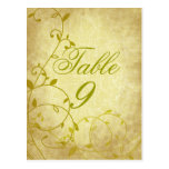 Rose II Vine Vintage Crackle Table Number Card Postcard