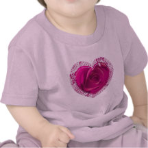 Rose Lace Heart baby t-shirt