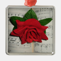 Rose Music Note Ornament