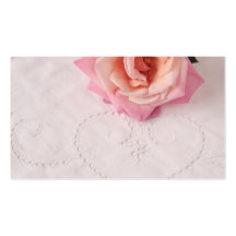 rose on decorative fabric business card