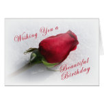 Rose on the Snow - personalise  the message Greeting Cards