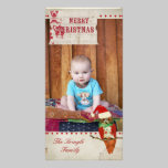 Rose Owl Red & Ivory Christmas Photo Card photo cards
