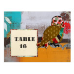 Rose Owl Table Card Postcard