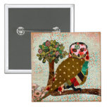 Rose Owl Vintage Button buttons