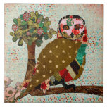 Rose Owl Vintage Tile tiles